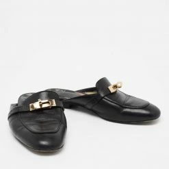 Hermes Black Leather Oz Mule Sandals Size 36.5 For Women -Deals Hermes Store luxury women hermes used shoes p668173 005