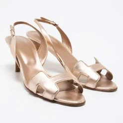 Hermes Metallic Bronze Leather Night Ankle Strap Sandals Size 38.5 For Women 14 Hermes Metallic Bronze Leather Night Ankle Strap Sandals Size 38.5 For Women -Deals Hermes Store luxury women hermes used shoes p668299 007