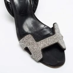 Hermes Black Suede Night Slingback Sandals Size 37 For Women -Deals Hermes Store luxury women hermes used shoes p668392 005