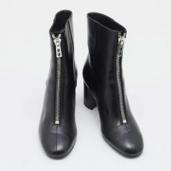 Hermes Black Leather New York 70 Zipper Ankle Boots Size 38 For Women -Deals Hermes Store luxury women hermes used shoes p669452 001
