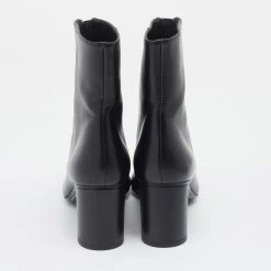 Hermes Black Leather New York 70 Zipper Ankle Boots Size 38 For Women -Deals Hermes Store luxury women hermes used shoes p669452 003