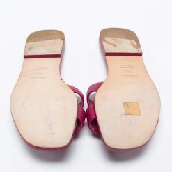 Hermes Burgundy Leather Oran Sandals Size 39.5 For Women -Deals Hermes Store luxury women hermes used shoes p669910 002