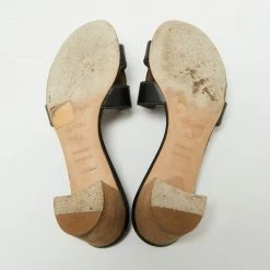 Hermes Black Leather Oasis Slide Sandals Size 36.5 For Women -Deals Hermes Store luxury women hermes used shoes p670753 004