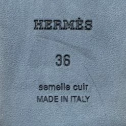 Hermes Silver/Grey Crystals And Suede Trim Oran Flat Slides Size 36 For Women -Deals Hermes Store luxury women hermes used shoes p676246 004