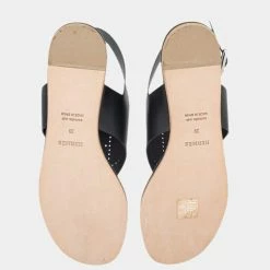 Hermes Black Leather Kola Thong Flat Slingback Sandals Size EU 39 For Women -Deals Hermes Store luxury women hermes used shoes p676794 005