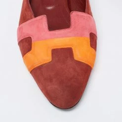 Hermes Multicolor Suede Roxanne Mules Size 37 For Women -Deals Hermes Store luxury women hermes used shoes p678024 006