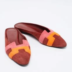 Hermes Multicolor Suede Roxanne Mules Size 37 For Women -Deals Hermes Store luxury women hermes used shoes p678024 007