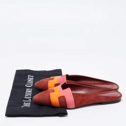 Hermes Multicolor Suede Roxanne Mules Size 37 For Women -Deals Hermes Store luxury women hermes used shoes p678024 008