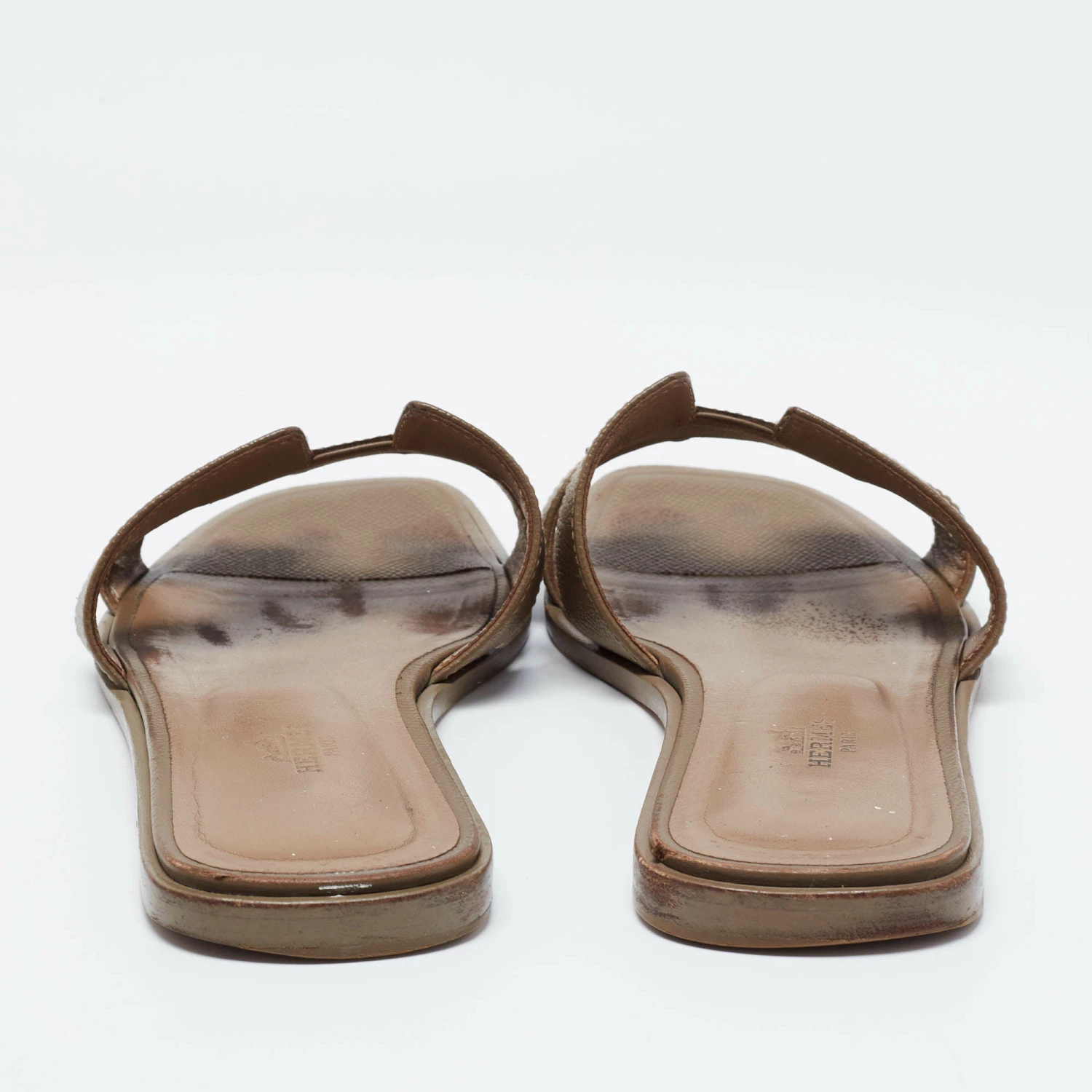 Hermes Tortilla Brown Leather Oran Flat Slide Sandals Size 40.5 For Women 7 Hermes Tortilla Brown Leather Oran Flat Slide Sandals Size 40.5 For Women - Image 5