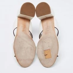 Hermes White Leather Ostia Sandals Size 37 For Women -Deals Hermes Store luxury women hermes used shoes p680286 001