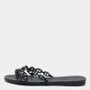 Hermes Black Rubber D'ancre Chaine Rivage Flat Slides Size 37 For Women -Deals Hermes Store luxury women hermes used shoes p685869 001