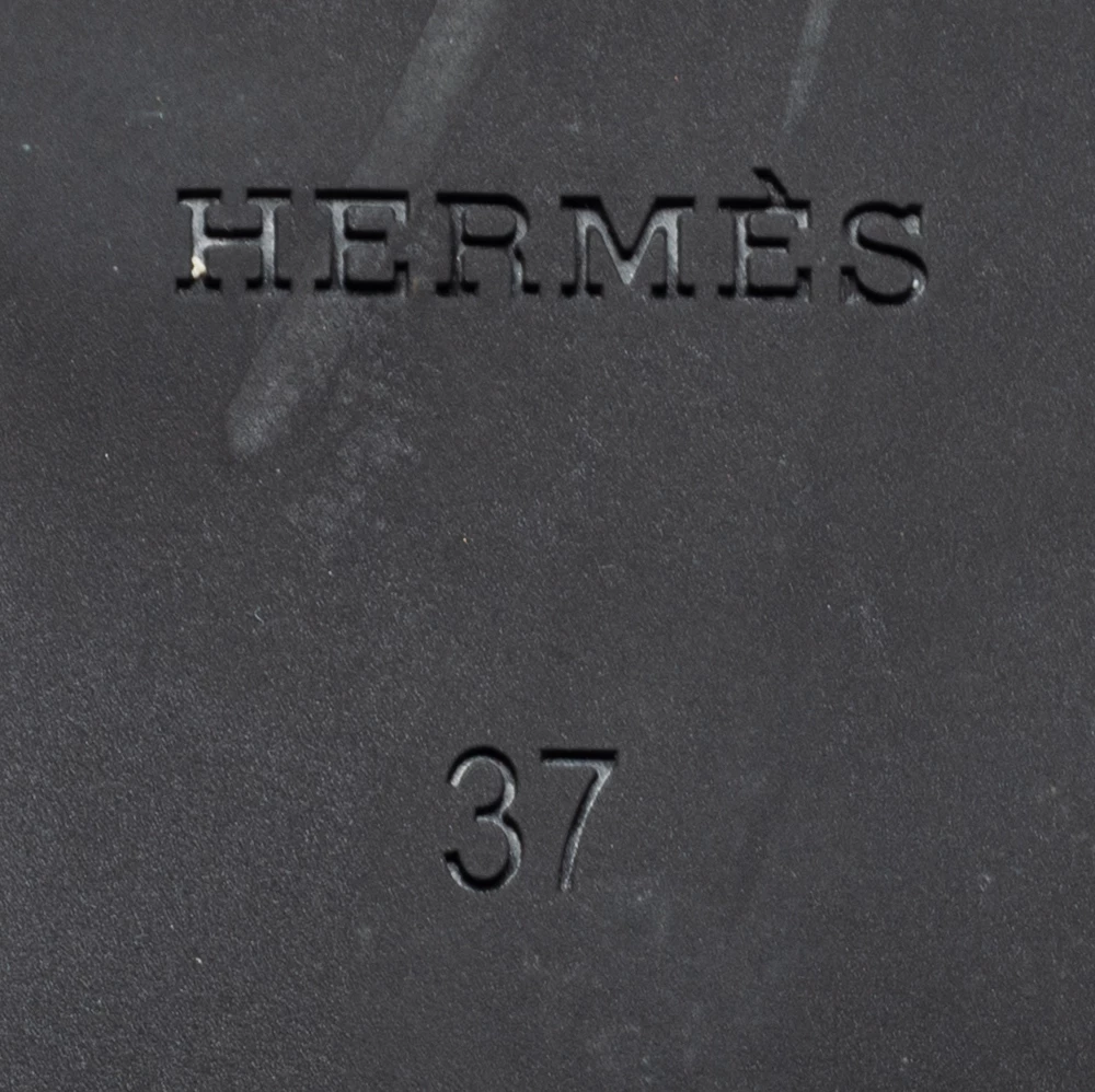 Hermes Black Rubber D'ancre Chaine Rivage Flat Slides Size 37 For Women 10 Hermes Black Rubber D'ancre Chaine Rivage Flat Slides Size 37 For Women - Image 8