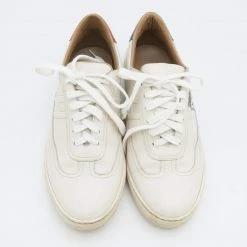 Hermes Hermés White Pégase Pop Print Leather Quicker Low Top Sneakers Size 39 For Women -Deals Hermes Store luxury women hermes used shoes p685878 004