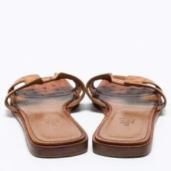 Hermes Brown Ostrich Leather Oran Sandals Size 36 For Women -Deals Hermes Store luxury women hermes used shoes p687276 010