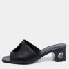 Hermes Black Leather Elia Slide Sandals Size 38 For Women -Deals Hermes Store luxury women hermes used shoes p693955 001