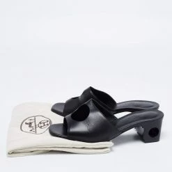 Hermes Black Leather Elia Slide Sandals Size 38 For Women -Deals Hermes Store luxury women hermes used shoes p693955 009