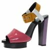 Hermes Multicolor Patent Ankle Strap Platform Sandals Size 40.5 For Women -Deals Hermes Store luxury women hermes used shoes p71362 0001