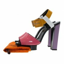 Hermes Multicolor Patent Ankle Strap Platform Sandals Size 40.5 For Women -Deals Hermes Store luxury women hermes used shoes p71362 0008