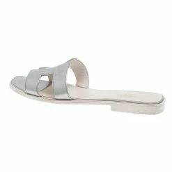 Hermes Silver Leather Oran Box Sandals Size 39.5 For Women 16 Hermes Silver Leather Oran Box Sandals Size 39.5 For Women -Deals Hermes Store luxury women hermes used shoes p7841 003