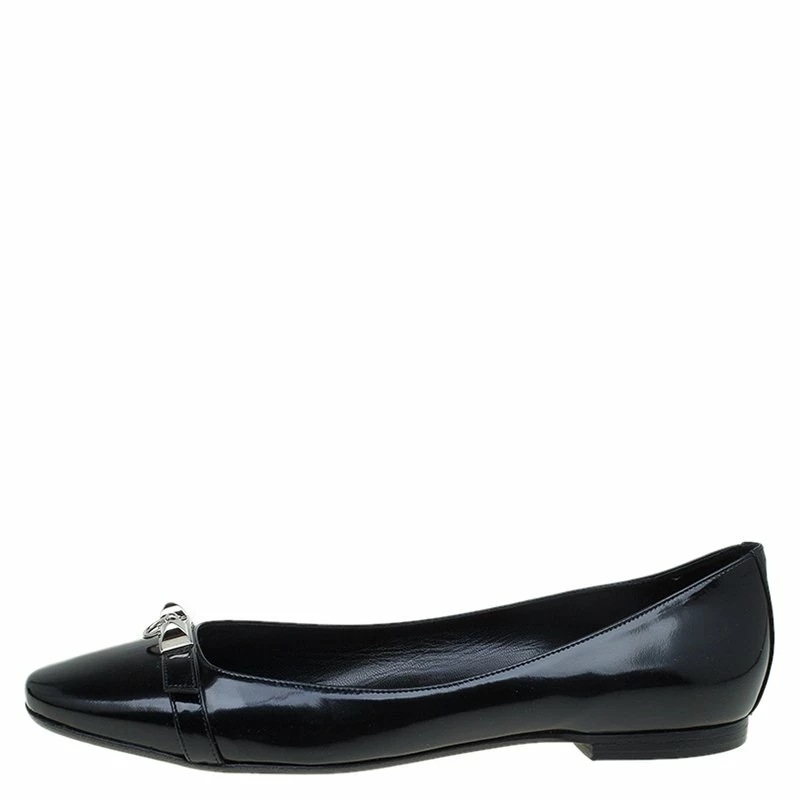 Hermes Black Leather Liberty Ballet Flats Size 38 For Women 4 Hermes Black Leather Liberty Ballet Flats Size 38 For Women - Image 2