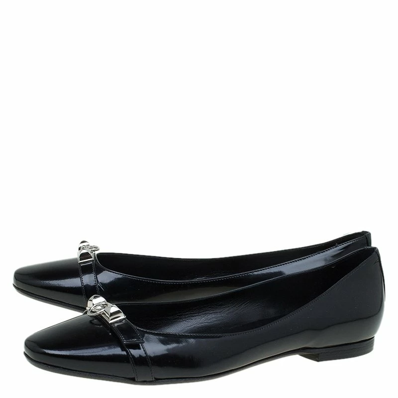 Hermes Black Leather Liberty Ballet Flats Size 38 For Women 6 Hermes Black Leather Liberty Ballet Flats Size 38 For Women - Image 4