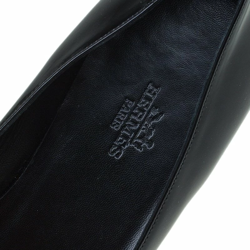 Hermes Black Leather Liberty Ballet Flats Size 38 For Women 9 Hermes Black Leather Liberty Ballet Flats Size 38 For Women - Image 7