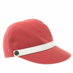 Hermes Pink Leather Contrast Leather Band Cap For Women