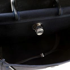 Hermes Denim Blue Fabric And Leather 2-in-1 Herbag Backpack For Women -Deals Hermes Store luxury women hermes used travel p174735 004