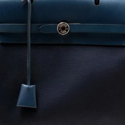 Hermes Denim Blue Fabric And Leather 2-in-1 Herbag Backpack For Women -Deals Hermes Store luxury women hermes used travel p174735 010