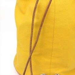 Hermes Yellow Canvas Sac Polochon Drawstring Backpack For Women -Deals Hermes Store luxury women hermes used travel p182147 008