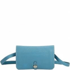 Hermes Blue Calf Leather Dogon Belt Bag For Women
