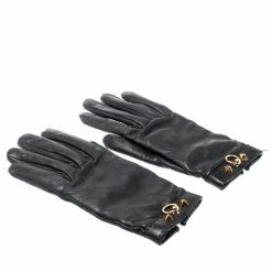 Hermes Black Cashmere Lambskin Leather Louise Gloves Size 7 For Women 10 Hermes Black Cashmere Lambskin Leather Louise Gloves Size 7 For Women -Deals Hermes Store luxury women hermes used travel p207053 005