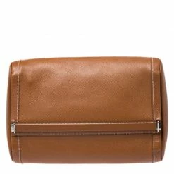 Hermes Cognac Courchevel Leather Toiletry Case For Women