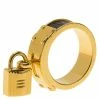 Hermes Gold Lock Scarf Ring For Women -Deals Hermes Store luxury women hermes used travel p60577 001