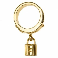 Hermes Gold Lock Scarf Ring For Women -Deals Hermes Store luxury women hermes used travel p60577 003