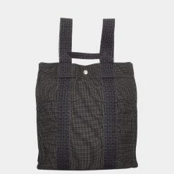 Hermes Grey Herline Canvas Backpack MM For Women