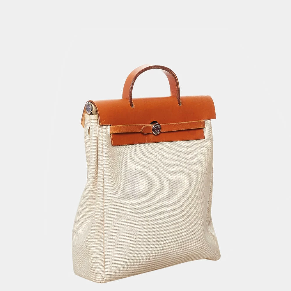 Hermes White Herbag Canvas Backpack For Women 4 Hermes White Herbag Canvas Backpack For Women - Image 2