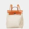Hermes White Herbag Canvas Backpack For Women -Deals Hermes Store luxury women hermes used travel p646993 005