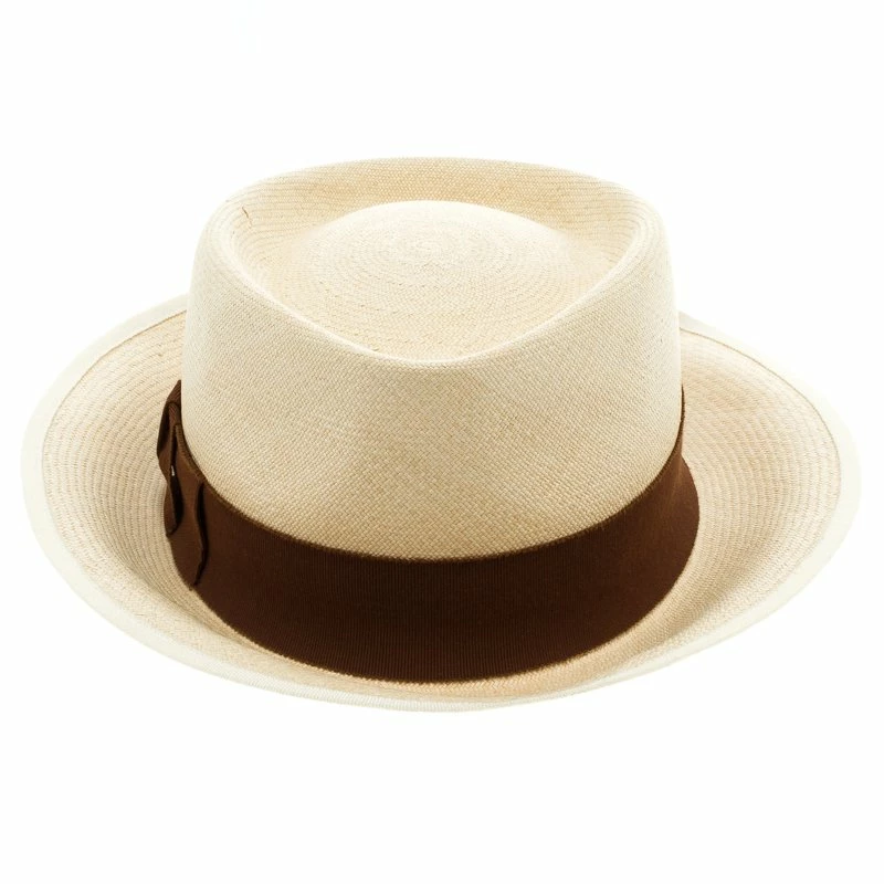 Hermes Beige Basket Weave Brown Ribbon Detail Panama Hat Size 59 For Women 4 Hermes Beige Basket Weave Brown Ribbon Detail Panama Hat Size 59 For Women - Image 2