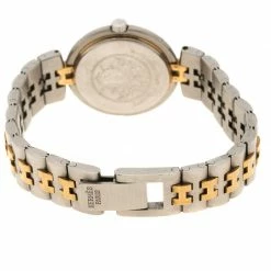 Hermes White Gold-Plated Stainless Steel Clipper Women's Wristwatch 25 Mm For Women -Deals Hermes Store luxury women hermes used watches p112894 005