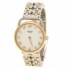 Hermes White 18K Yellow Gold Plated And Stainless Steel Arceau Women's Wristwatch 25 Mm For Women -Deals Hermes Store luxury women hermes used watches p116765 0001