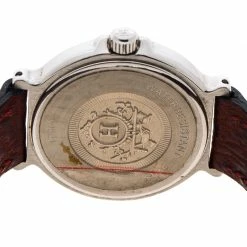 Hermes White Stainless Steel Leather Women's Wristwatch 27MM For Women -Deals Hermes Store luxury women hermes used watches p146110 0004