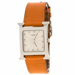 Hermes White Stainless Steel Heure H HH1.510 Women's Wristwatch 26 Mm For Women