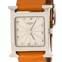 Hermes White Stainless Steel Heure H HH1.510 Women's Wristwatch 26 Mm For Women -Deals Hermes Store luxury women hermes used watches p150206 0003