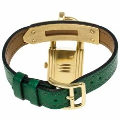 Hermes Gold Stainless Steel Green Kelly Women's Wristwatch 20MM For Women -Deals Hermes Store luxury women hermes used watches p16193 004