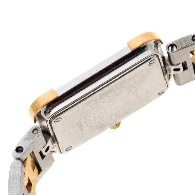 Hermes White Gold Plated Stainless Steel Croisière CR1.220 Women's Wristwatch 15 Mm For Women 9 Hermes White Gold Plated Stainless Steel Croisière CR1.220 Women's Wristwatch 15 Mm For Women - Image 7