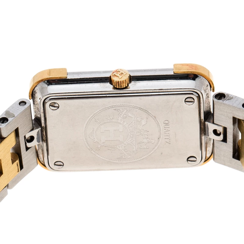 Hermes White Gold Plated Stainless Steel Croisière CR1.220 Women's Wristwatch 15 Mm For Women 6 Hermes White Gold Plated Stainless Steel Croisière CR1.220 Women's Wristwatch 15 Mm For Women - Image 4