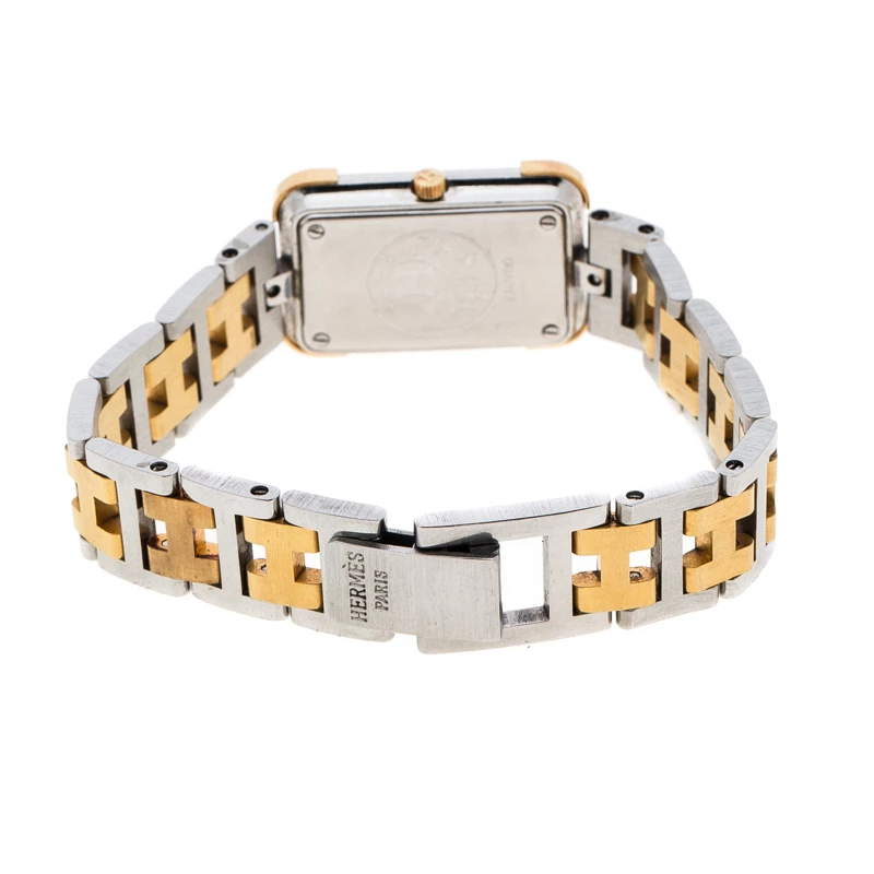 Hermes White Gold Plated Stainless Steel Croisière CR1.220 Women's Wristwatch 15 Mm For Women 7 Hermes White Gold Plated Stainless Steel Croisière CR1.220 Women's Wristwatch 15 Mm For Women - Image 5