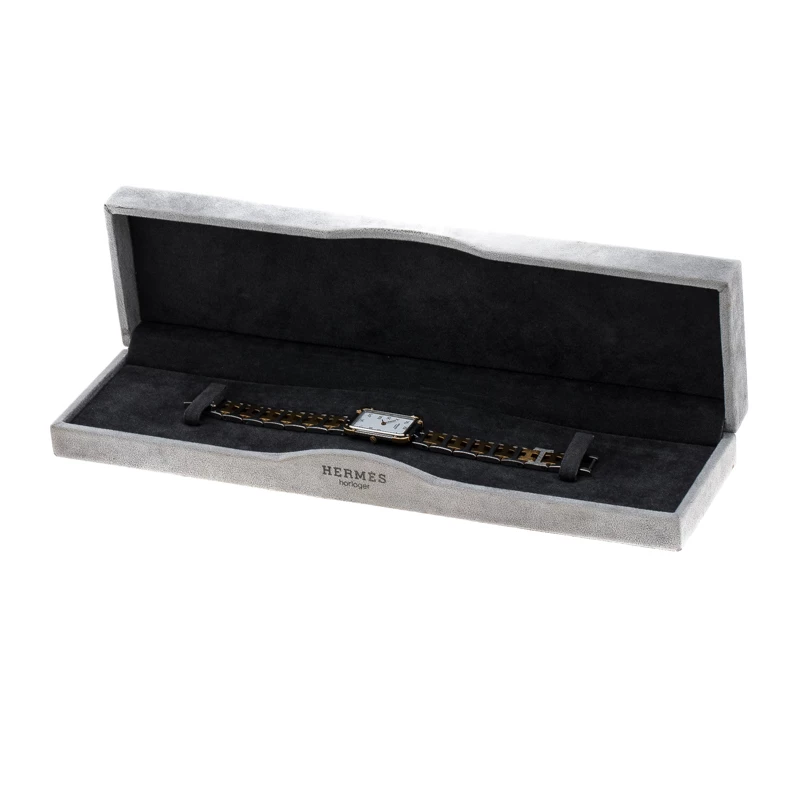 Hermes White Gold Plated Stainless Steel Croisière CR1.220 Women's Wristwatch 15 Mm For Women 10 Hermes White Gold Plated Stainless Steel Croisière CR1.220 Women's Wristwatch 15 Mm For Women - Image 8