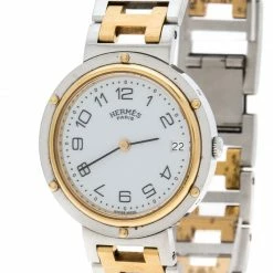 Hermes White Gold Plated Stainless Steel Clipper Women's Wristwatch 34 Mm For Women 12 Hermes White Gold Plated Stainless Steel Clipper Women's Wristwatch 34 Mm For Women -Deals Hermes Store luxury women hermes used watches p165022 002